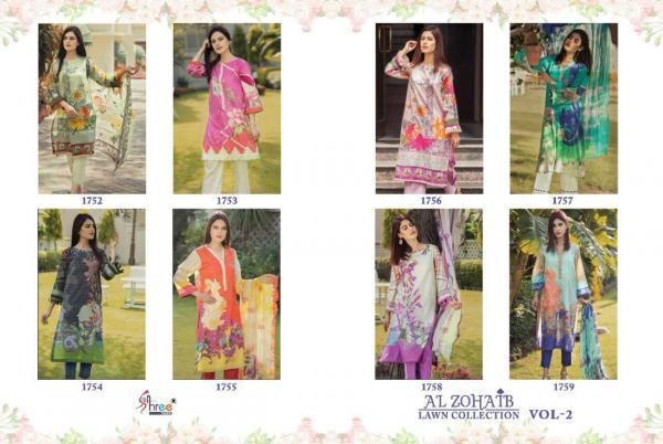 SF Al Zohaib Lawn Collection 2 Fancy Cotton Embroidery Pakistani Salwar Collection